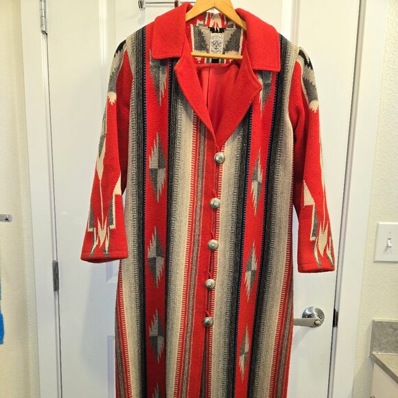Vintage Chimayo Ortega's Weaving Long Coat - Picture 2 of 13